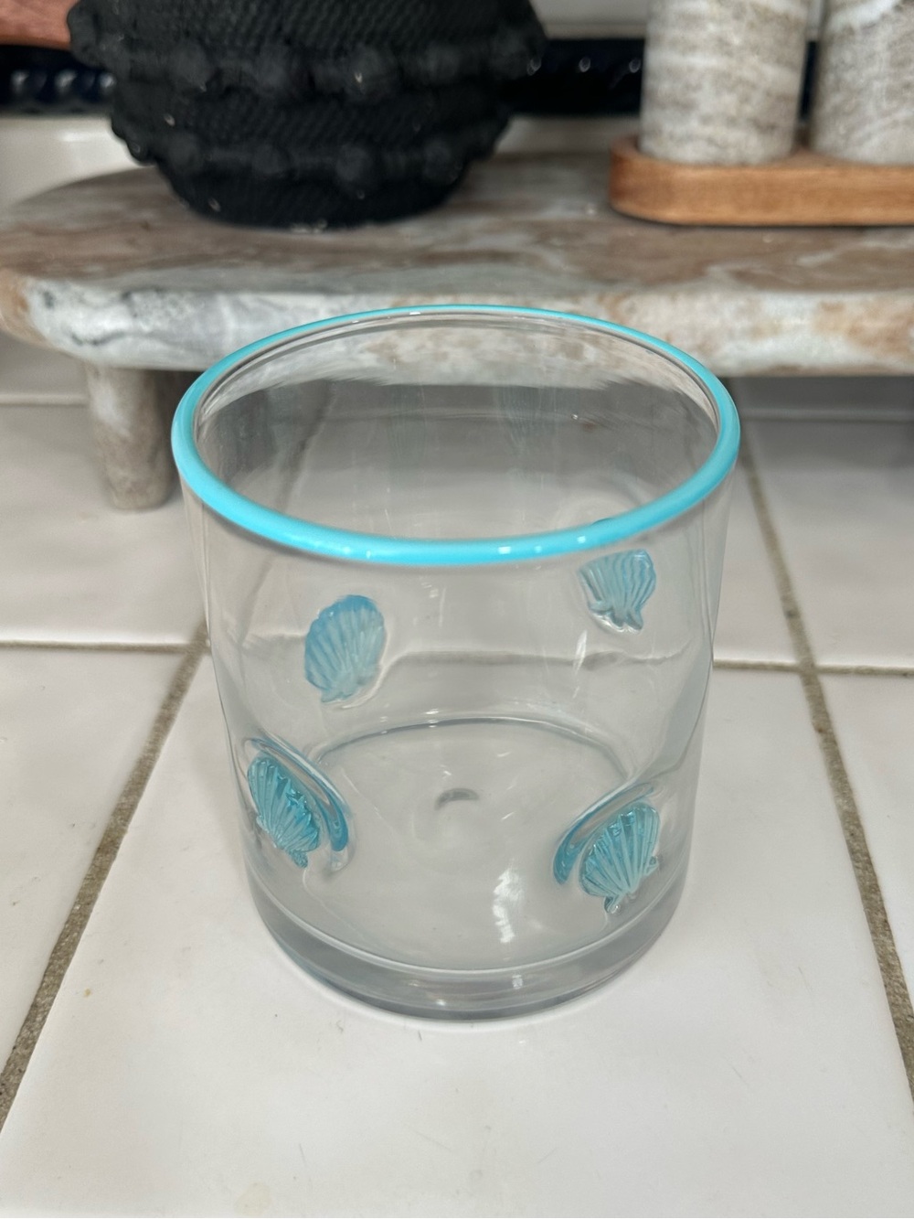 Blue Shell Juice Icon Glass NWOT